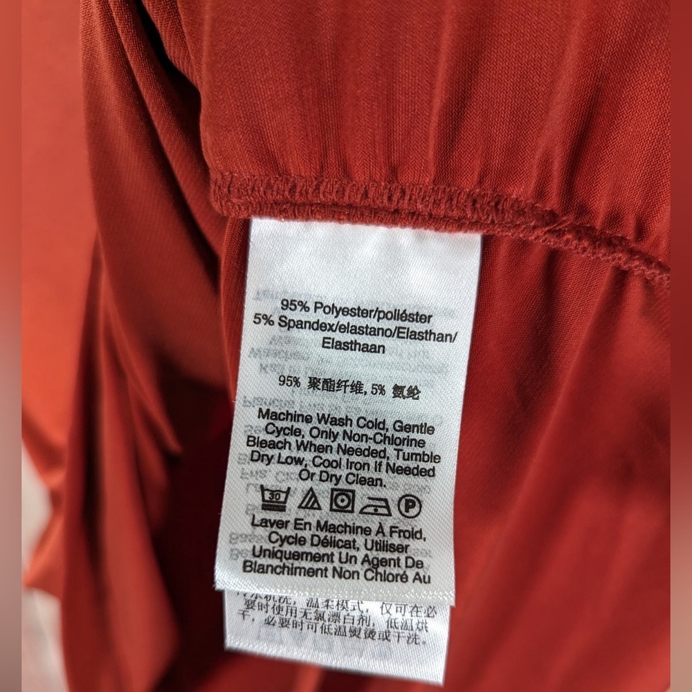 DKNY‎ Dusty muave balloon sleeve blouse ruffled sleeves stretchy size L NWOT - Picture 6 of 6